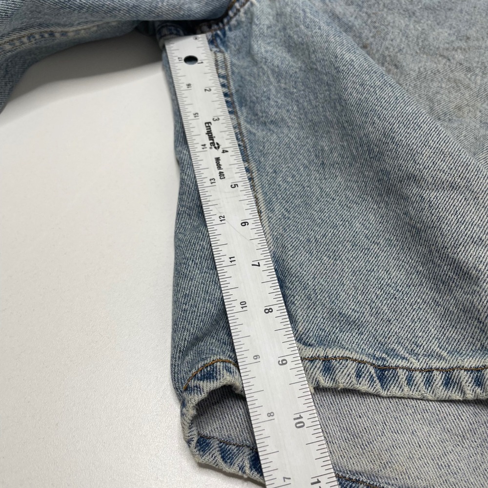 Vintage 90s Levis 550 Orange Tab Denim Shorts Baggy Thrashed 34 Jorts Skate Work - Picture 12 of 13